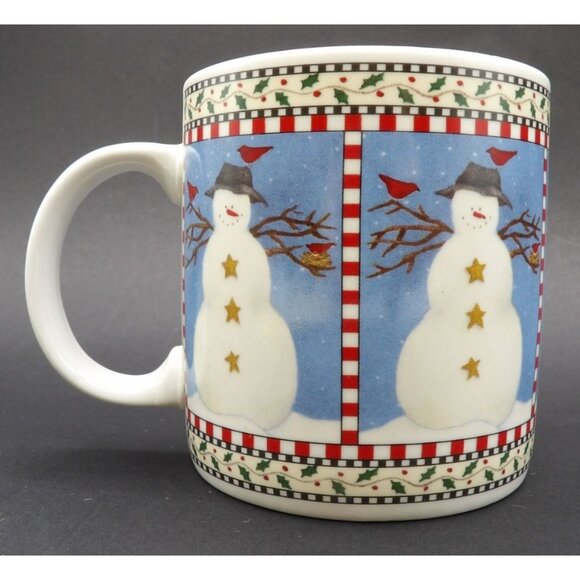 Sakura Debbie Mumm Snowman Mug- Stoneware Dishwasher & Microwave Safe - Picture 1 of 4